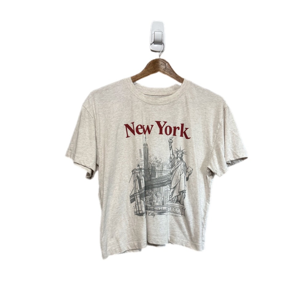 Inspired Culture New York Graphic T-Shirt Womens Large Oatmeal Excellent NYC Tee